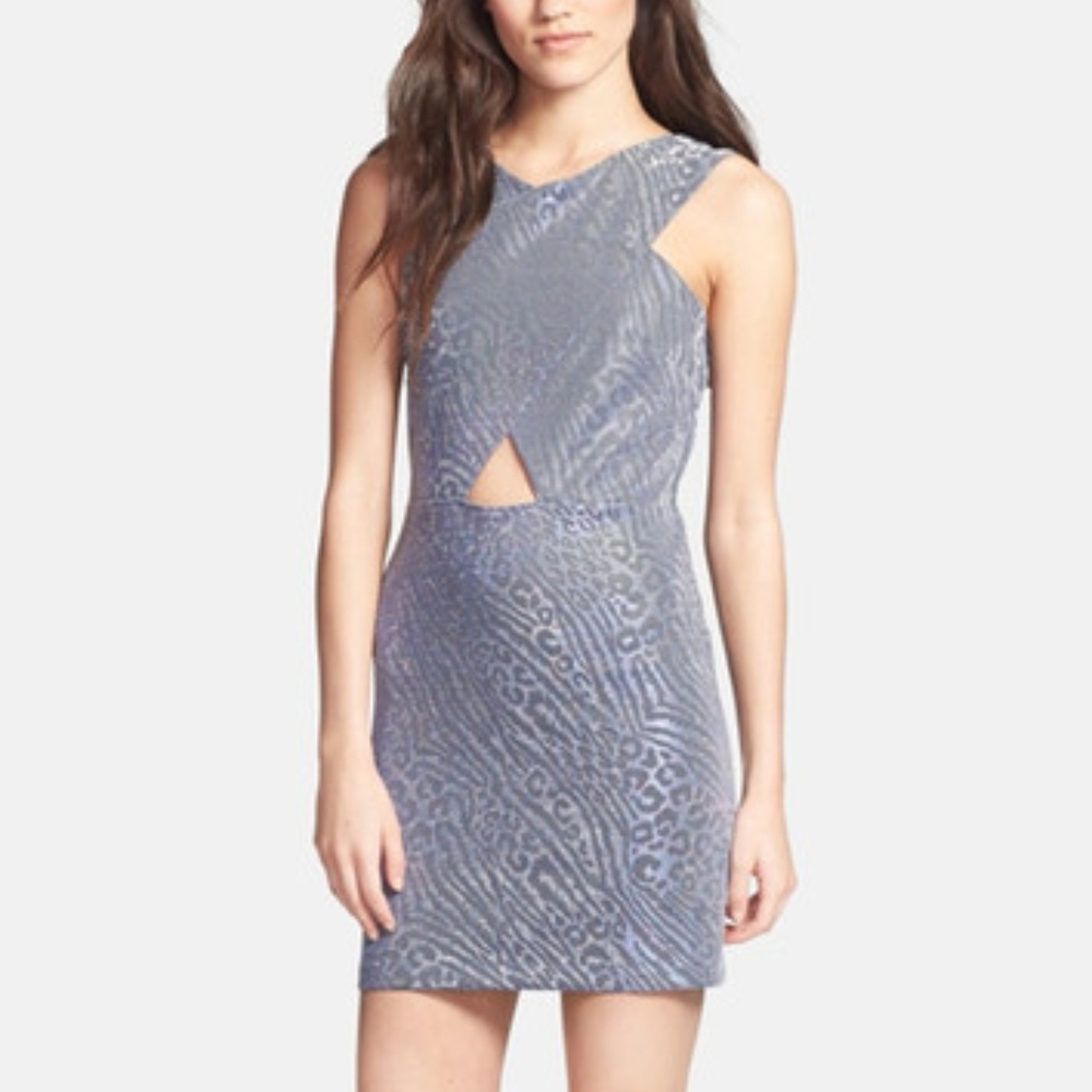 TopShop Cutout Metallic Leopard Print Dress